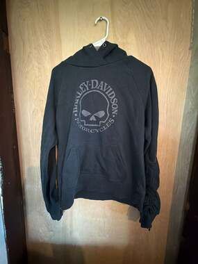 Harley-Davidson Women's Willie G Skull Tie Sleeve Hoodie